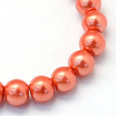 Baking Paint Pearlized Glass Pearl Round Bead Strands HY-Q003-4mm-38-1
