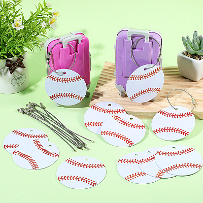 12Pcs PVC Baseball Luggage Tags AJEW-SP0004-23A-1