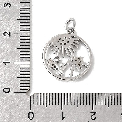 Brass Micro Pave Cubic Zirconia Pendants KK-P343-01D-P-1