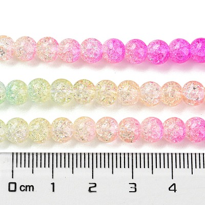 Spray Painted Crackle Glass Beads Strands DGLA-C002-6mm-05-1