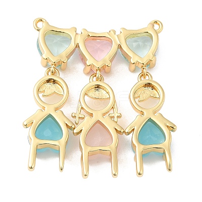 Brass Pendants ZIRC-L103-032G-1