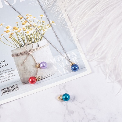 Acrylic Imitation Pearl Pendants IFIN-PH0023-63G-1