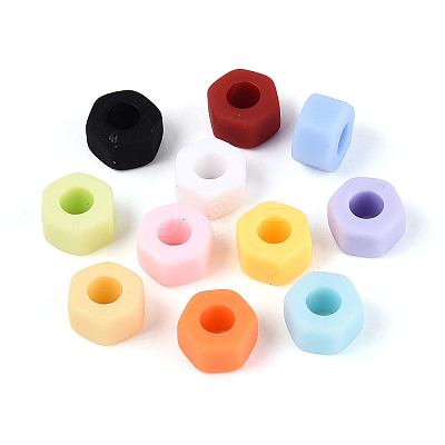 Rubberized Opaque Acrylic Beads SACR-T018-33M-1