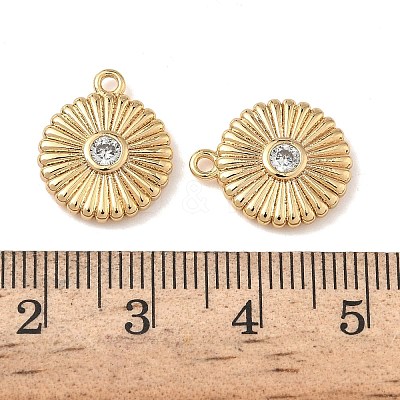 Brass Micro Pave Cubic Zirconia Grooved Pendants KK-A280-04A-G-1