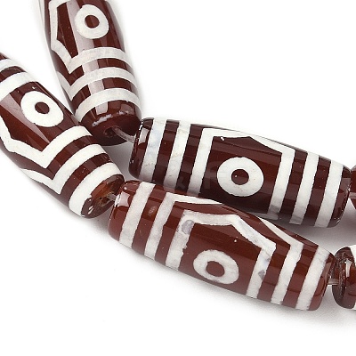 Rice Shape Tibetan Style dZi Beads Strands G-A269-A23-01-1