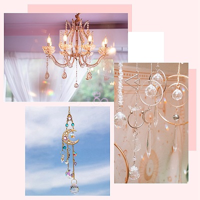Clear Faceted Ball-Shaped Glass Pendants X-GR20X23MMY-1-1