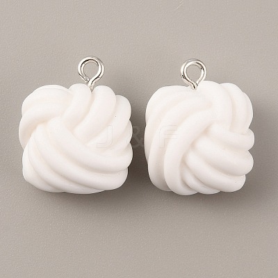 Opaque Resin Pendants LS-RESI-WH0029-24P-04-1