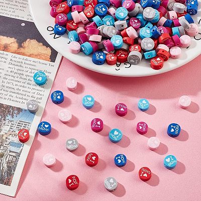 6 Strands 6 Colors Handmade Polymer Clay Bead Strands CLAY-NB0001-71-1