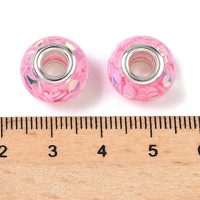 Transparent Resin Rondelle European Beads RESI-S023-17-1