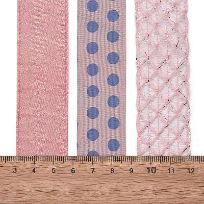 9 Yards 3 Styles Polyester Ribbon SRIB-A014-B08-1