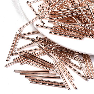 Electroplate Glass Bugle Beads X-SEED-S043-02A-03-1