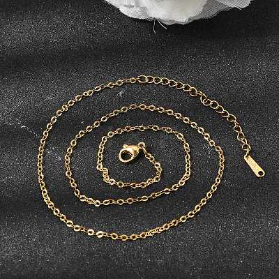 2.5MM Unisex 304 Stainless Steel Textured Cable Chain Necklaces NJEW-P356-13G-1