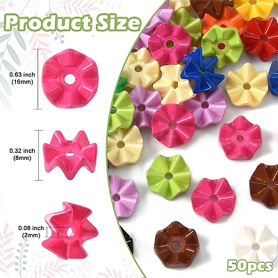 50Pcs Opaque Acrylic Beads OACR-YW0003-15-1