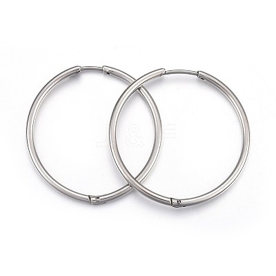 Tarnish Resistant 304 Stainless Steel Huggie Hoop Earrings X-EJEW-L205-02A-P-1