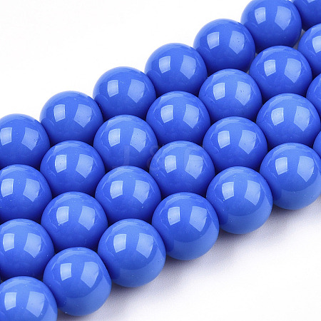 Opaque Solid Color Glass Beads Strands LS-GLAA-T032-P10mm-11-1