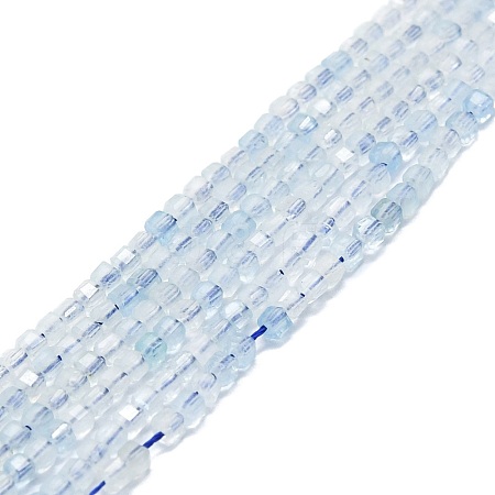 Grade A Natural Aquamarine Beads Strands G-P457-B01-09-1