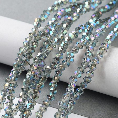 Electroplate Glass Beads Strands EGLA-J026-3mm-F10-1