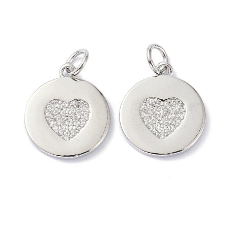 Brass Cubic Zirconia Pendants ZIRC-C022-41P-1