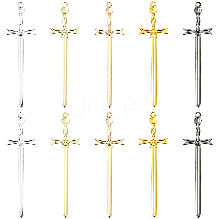 40Pcs 5 Colors Alloy Big Pendants FIND-SC0018-10B-1