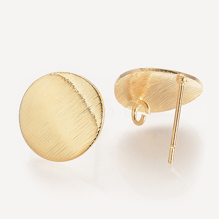 Brass Ear Stud Findings KK-S336-16G-1