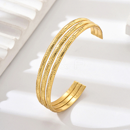 Stainless Steel Triple Layer Cuff Bangles SQ5868-1