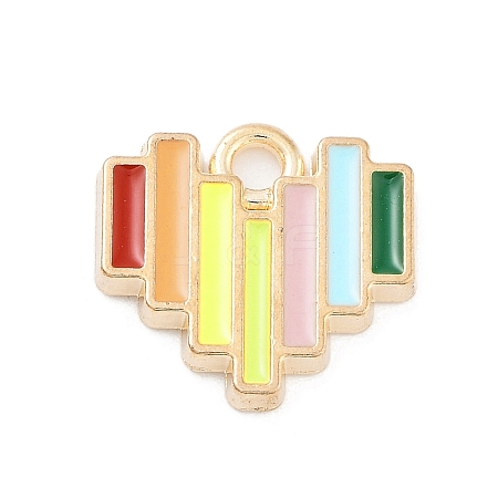 Light Gold Plated Alloy Enamel Charms ENAM-M219-12KCG-03-1