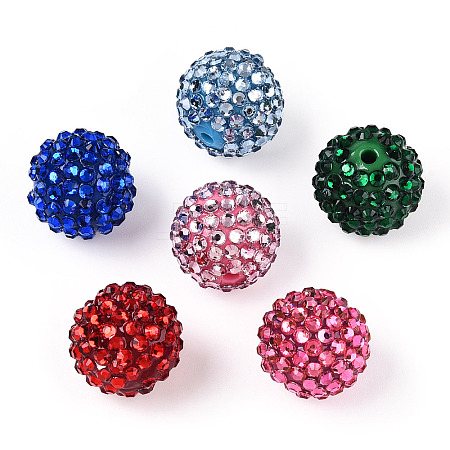 Transparent Resin Rhinestone Graduated Beads RESI-S314-18x20-M-1