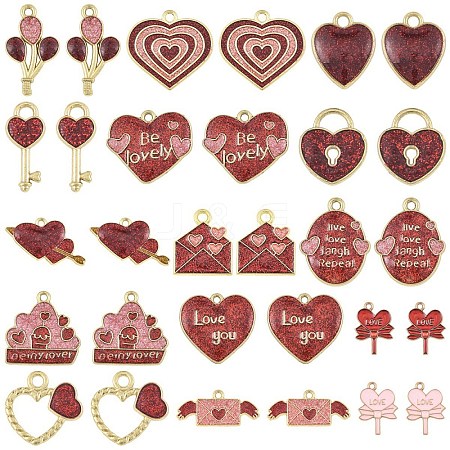 15Pcs 15 Styles Alloy Pendants ENAM-YW0006-84-1