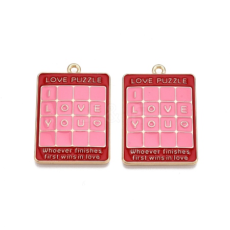 Rack Plating Alloy Enamel Pendants LS-ENAM-N056-430B-1