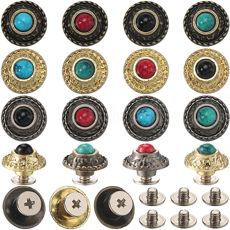 CRASPIRE 24 Sets 12 Style Alloy Buttons FIND-CP0001-87-1