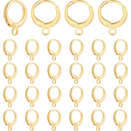 30Pcs Brass Huggie Hoop Earring Findings KK-PH0002-85-1