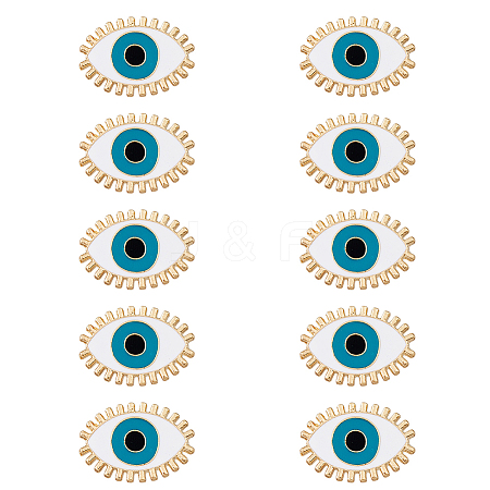 HOBBIESAY 10Pcs Evil Eye Enamel Pins JEWB-HY0001-28-1