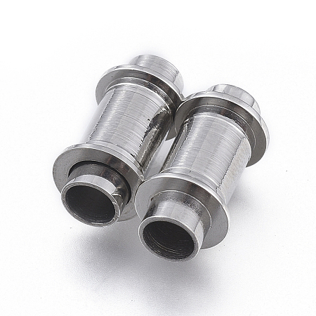 Tarnish Resistant 304 Stainless Steel Magnetic Clasps with Glue-in Ends LS-STAS-D242-29P-A-1
