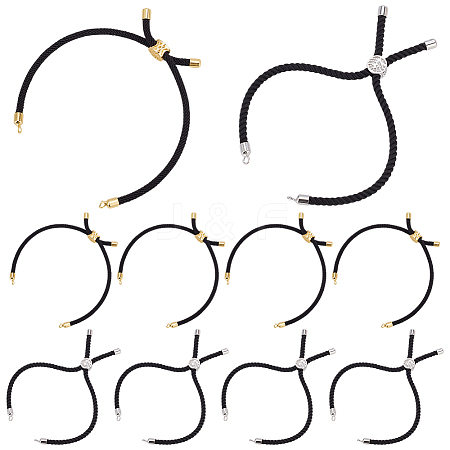 10Pcs 2 Colors Nylon Cords Bracelet Makings Fit for Connector Charms MAK-UN0001-69-1