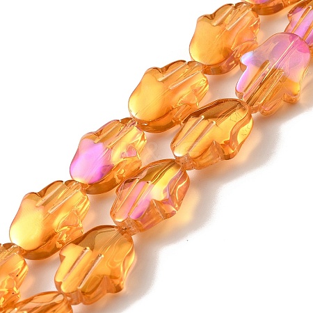 Transparent Electroplate Glass Beads Strands EGLA-F159-HR01-1