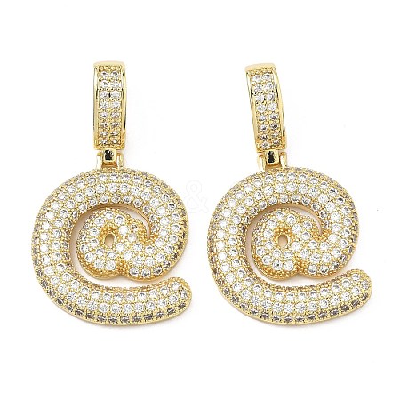 Brass Micro Pave Cubic Zirconia Pendants KK-P345-17G-03-1