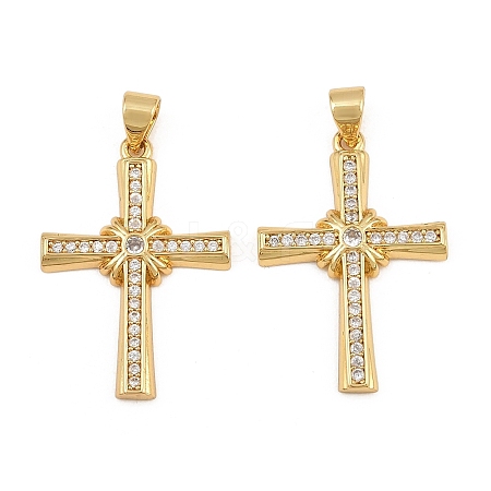 Brass Micro Pave Cubic Zirconia Pendants CU-CBADC6C-11G-04-1