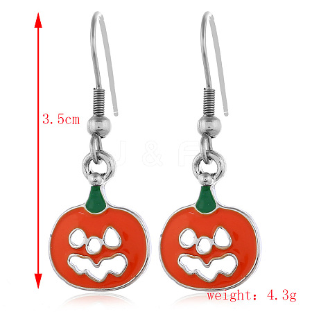 Halloween Theme Alloy Enamel Dangle Earrings FS-WG50C46-08-1