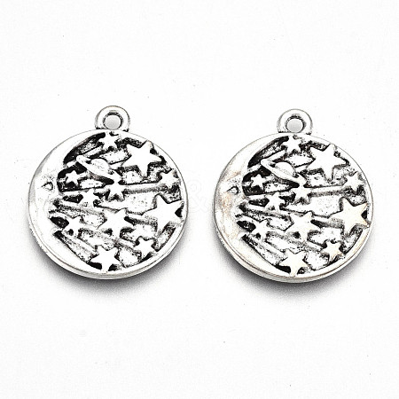 Tibetan Style Alloy Pendants X-TIBE-S323-018AS-RS-1