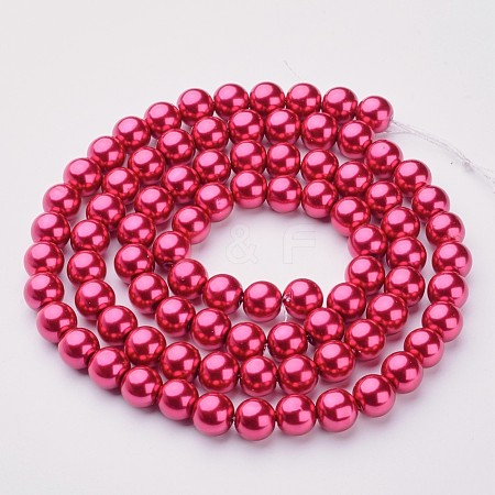 Glass Pearl Beads Strands X-HY-10D-B57-1