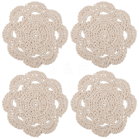 Handmade Cotton Lace Cup Coasters AJEW-GF0008-84A-1