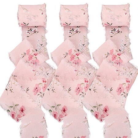 5M Polyester Fringe Flower Printed Ribbon LS-OCOR-WH20006-19B-1