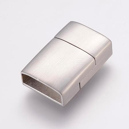 Tarnish Resistant 304 Stainless Steel Magnetic Clasps with Glue-in Ends STAS-K145-13P-1