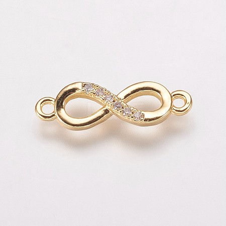 Brass Cubic Zirconia Links KK-P134-57G-1