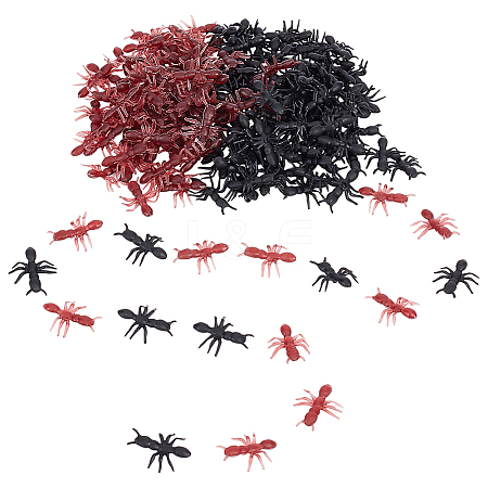  2 Bags 2 Colors Halloween Plastic Simulation Ant DJEW-NB0001-32-1