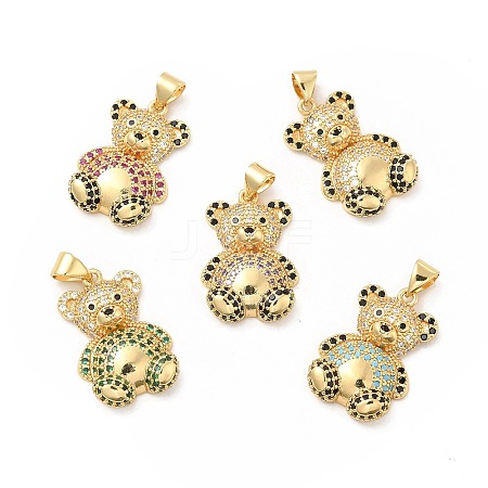 Brass Micro Pave Cubic Zirconia Pendants KK-H441-02G-1