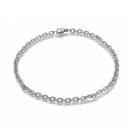 304 Stainless Steel Cable Chain Anklets X-AJEW-H100-01P-1