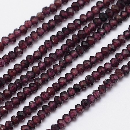 Faceted Rondelle Natural Garnet Bead Strands G-I156-08-1