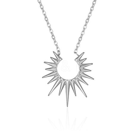 Stainless Steel Sun Pendant Cable Chain Necklaces with Minimalist European and American Style YZ7630-1-1