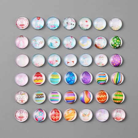 Easter Theme Glass Cabochons FIND-WH0117-76-1